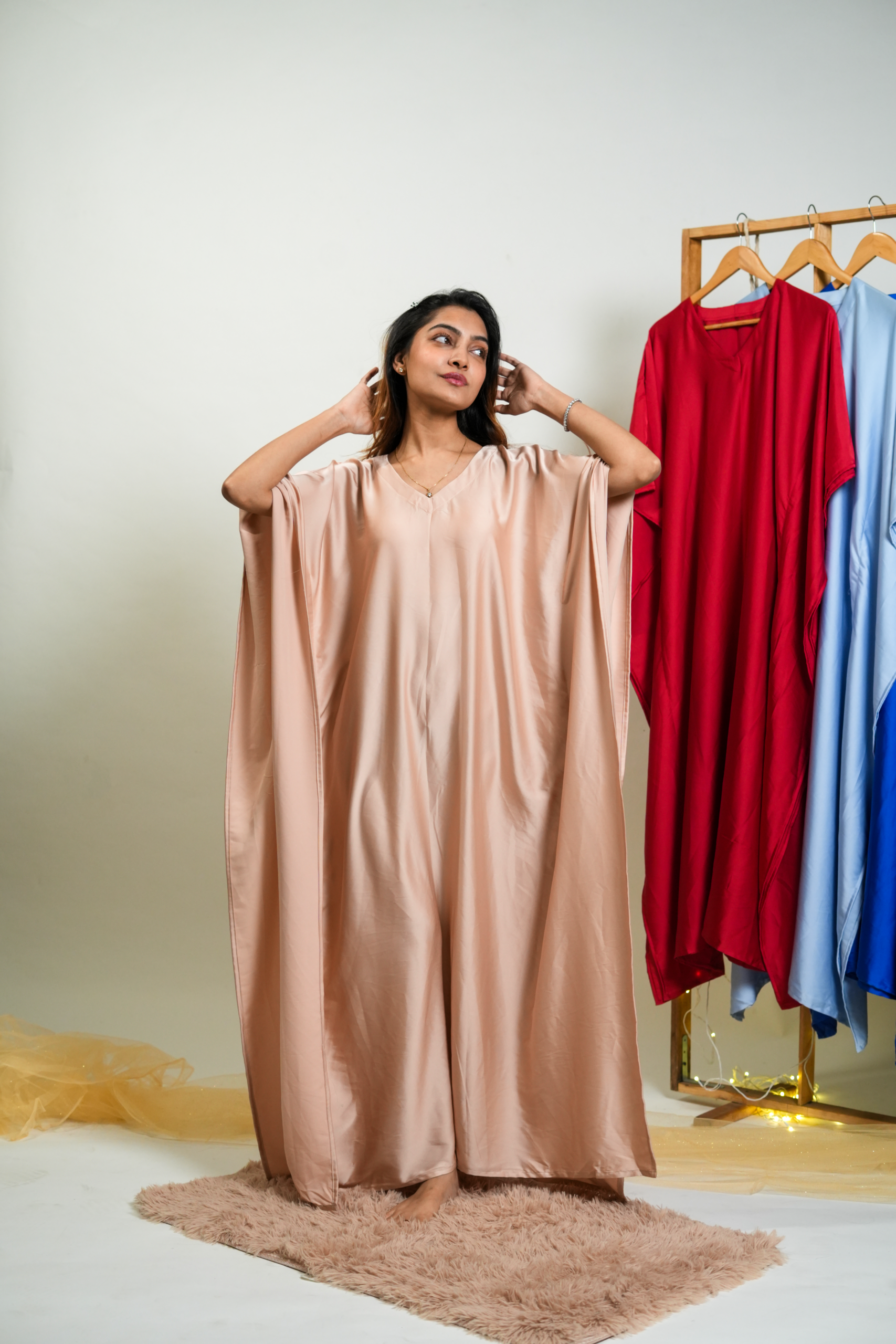 Champagne Premium Solid Silk Kaftan - Image 6