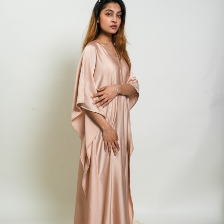 Champagne Premium Solid Silk Kaftan