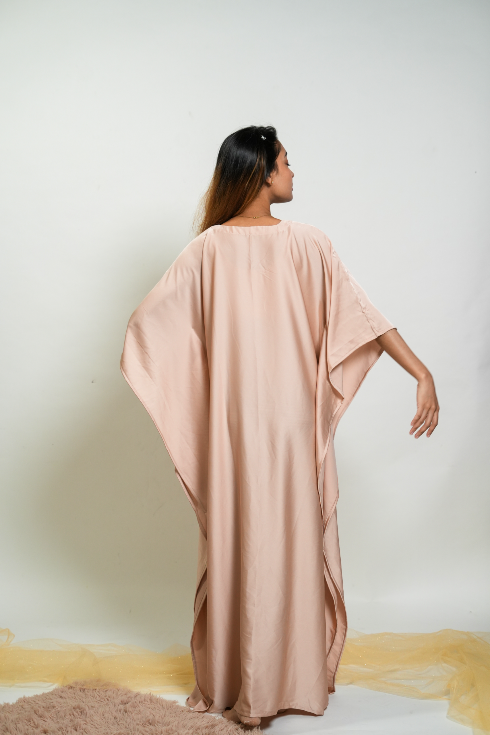 Champagne Premium Solid Silk Kaftan - Image 4