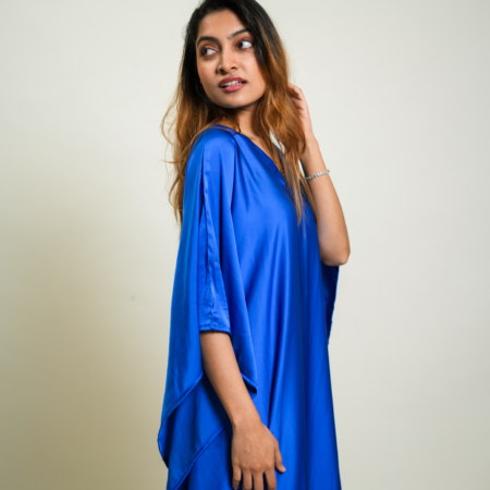 Royal Blue Premium Solid Silk Kaftan